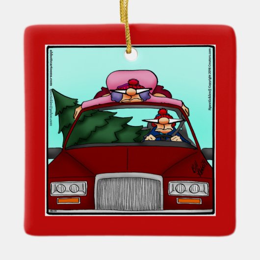 Hilarisch kerstversiering cadeau keramisch ornament (Voorkant)