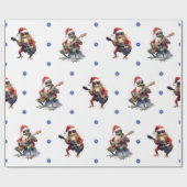 Hilarisch Kikker Rock Band Kerst op Wit Cadeaupapier (Vlak)