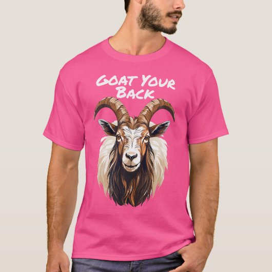 Hilarisch Ondersteunend Fun Pun Goat T-shirt (Voorkant)