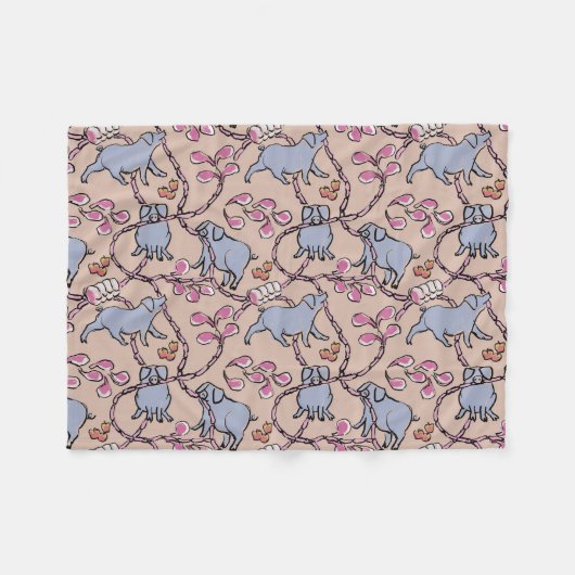 Hilarisch patroon Chinees Varkenshaar Jaar oud Roz Fleece Deken (Voorkant (Horizontaal))