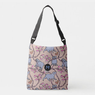 Hilarisch patroon Chinees varkensjaar Monogram Bag Crossbody Tas