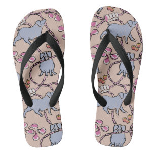 Hilarisch patroon Chinees Varkenspaar Oude Roze Ma Teenslippers