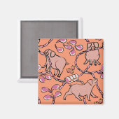 Hilarisch patroon Chinees Varkenspad Kies Kleur F Magneet (Voorkant / Achterkant)