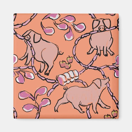 Hilarisch patroon Chinees Varkenspad Kies Kleur F Magneet (Voorkant)