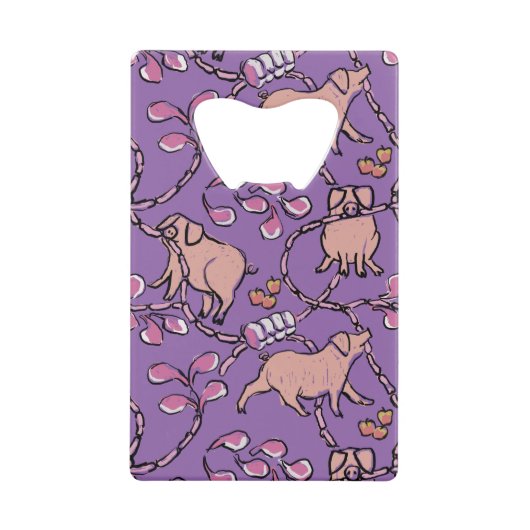 Hilarisch patroon Chinees Varkenspad Kies Kleur O Creditkaart Flessenopener (Voorkant)