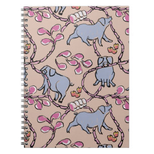 Hilarisch patroon Chinees Vietnamese varkensjaar N Notitieboek