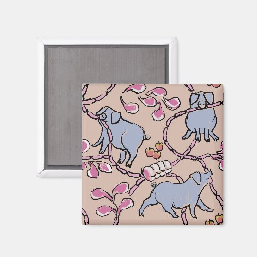 Hilarisch patroon Chinees Vietnamese varkensjaar S Magneet (Voorkant / Achterkant)