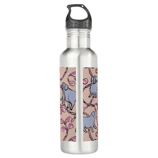 Hilarisch patroon Chinees Vietnamese varkensjaar W Waterfles (Achterkant)