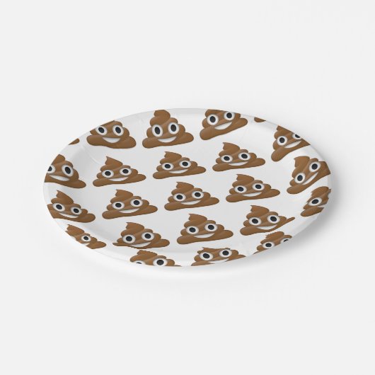 Hilarisch plezier poop-emoji - Poo cartoon design Papieren Bordje (Gekanteld)