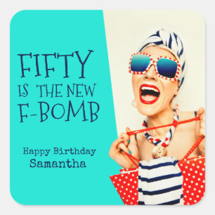 Hilarisch Retro 50e Verjaardag voor Haar Vierkante Sticker