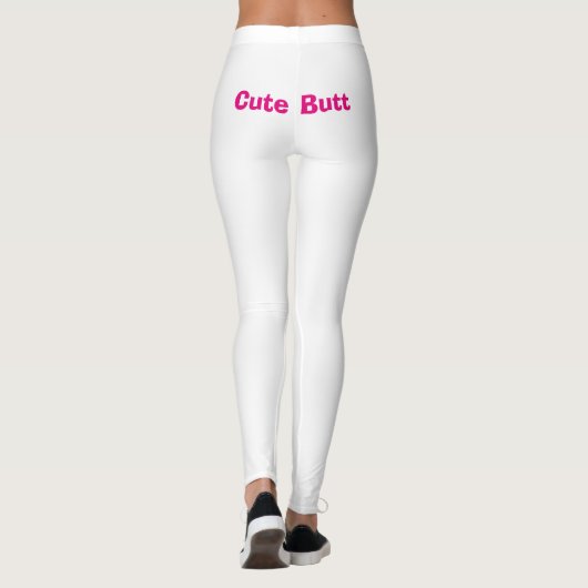 Hilarisch Schattig Butt Roze Wit 4Jane Leggings (Achterkant)