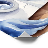 Hilarisch Schattige Kat in Pyjama Doing Wasserij Poster (Hoek)