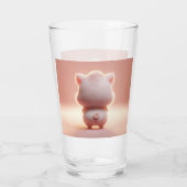 Hilarisch Valentijn varken 3D look voor & achter Glas (Achterkant)