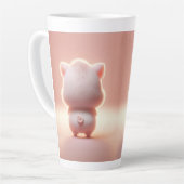 Hilarisch Valentijn varken 3D look voor & achter Latte Mok (Linkerhoek)