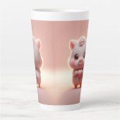 Hilarisch Valentijn varken 3D look voor & achter Latte Mok (Voorkant)