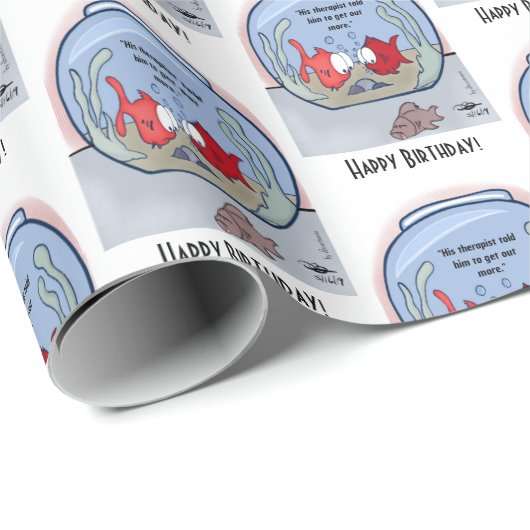 Hilarisch visverhaal inpakpapier (Rol Hoek)