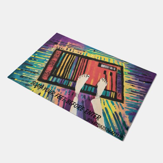 Hilarisch Voet Barcode Deurmat (Schuin)