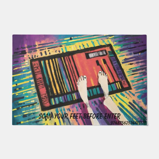 Hilarisch Voet Barcode Deurmat (Voorkant)
