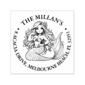 Hilarisch zeemeermin thema  zelfinktende stempel (Design)