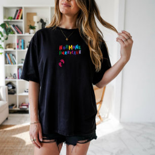 Hilarisch zwangerschapsvingerafdruk kleurrijk t-shirt