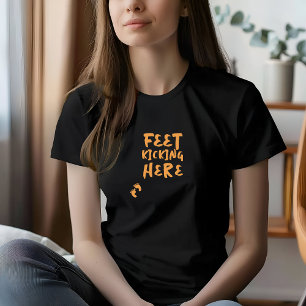 Hilarisch zwangerschapsvingerafdruk oranje T-shirt