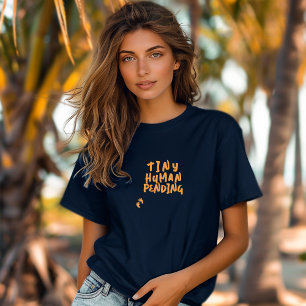 Hilarisch zwangerschapsvingerafdruk oranje T-shirt
