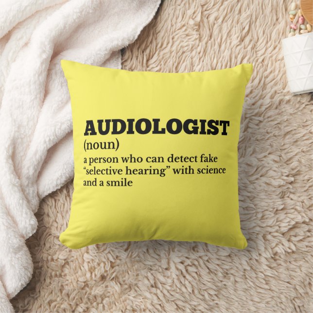 Hilarische audioloog definitie kussen (Deken)
