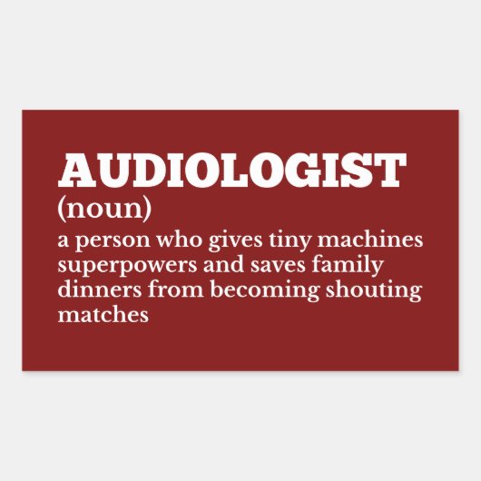 Hilarische Audioloog Definition Sticker (Voorkant)