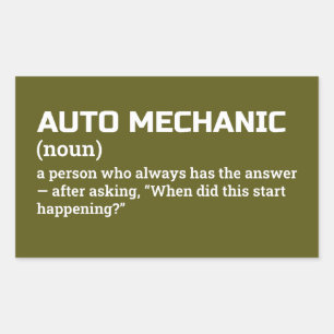 Hilarische Auto Mechanic Definition Sticker