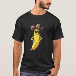 Hilarische Banaan Cowboy Western Attitude Kunst T-shirt