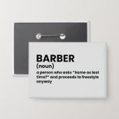 Hilarische Barber Betekenis Button (Voorkant / Achterkant)