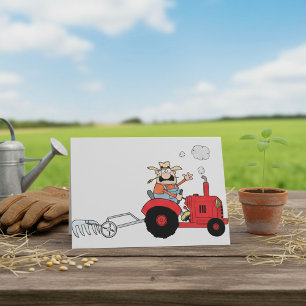 Hilarische boerentractor strip kaart