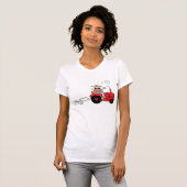 Hilarische boerentractor stripfiguur t-shirt (Voorkant volledig)