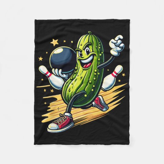 Hilarische Bowling Pickle Fleece Deken (Voorkant)