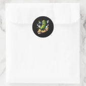 Hilarische Bowling Pickle Ronde Sticker (Tas)