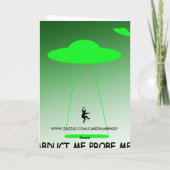 Hilarische buitenaardse ontvoering feestdagen kaart (Achterkant)