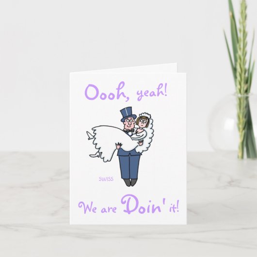 Hilarische Cartoon Bruid en Bruidegom Trouwdag (Voorkant)