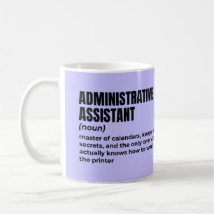 Hilarische definitie van administratief assistent koffiemok