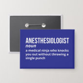 Hilarische definitie van anesthesioloog button (Voorkant / Achterkant)