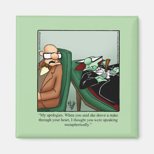 Hilarische Dracula Humor Halloween Magnet (Voorkant)