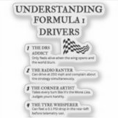 Hilarische F1-geïnspireerde definities Sticker (Voorkant)