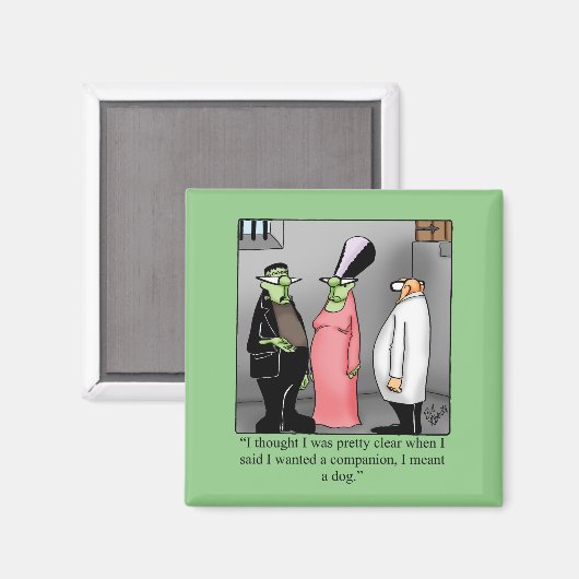 Hilarische Frankenstein-vierkantmagneet Magneet (Voorkant / Achterkant)