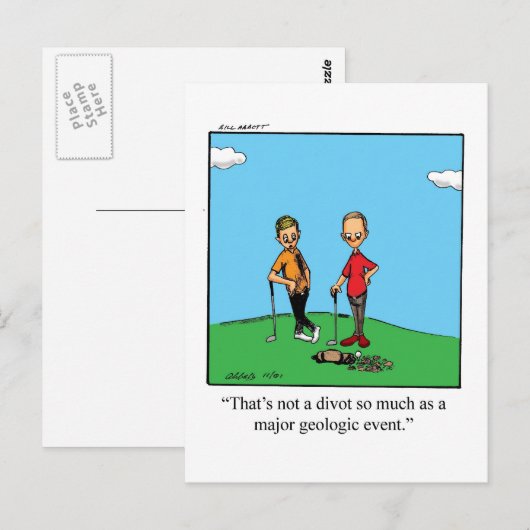 Hilarische Golf Humor Briefkaart (Voorkant / Achterkant)