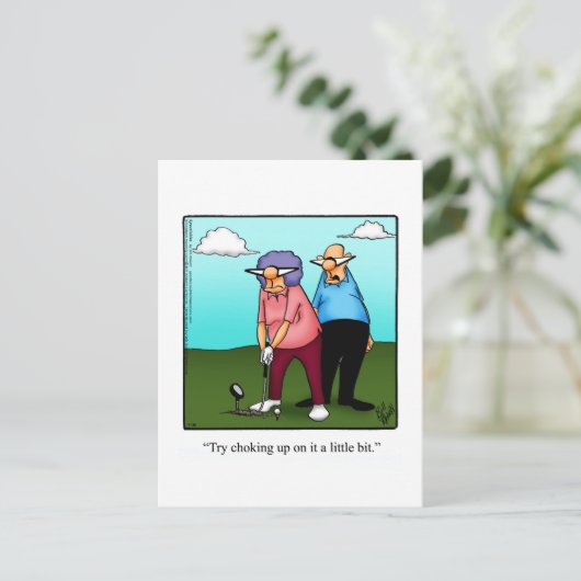 Hilarische Golf Humor Briefkaart (Staand voorkant)