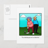 Hilarische Golf Humor Briefkaart (Voorkant / Achterkant)