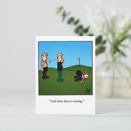Hilarische Golf Humor Briefkaart (Staand voorkant)
