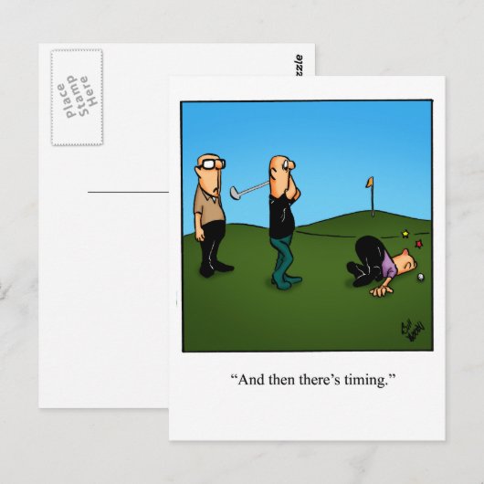 Hilarische Golf Humor Briefkaart (Voorkant / Achterkant)