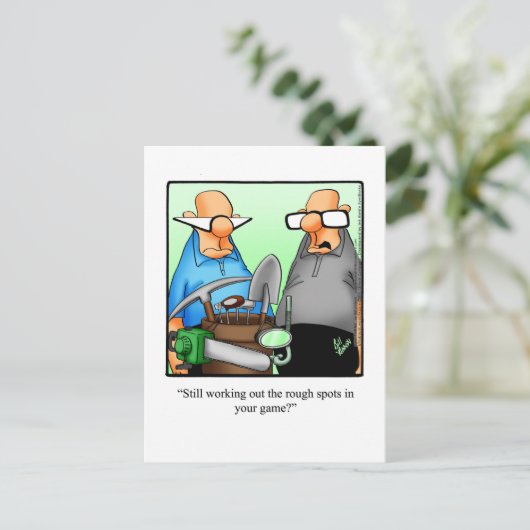 Hilarische Golf Humor Briefkaart (Staand voorkant)