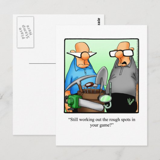 Hilarische Golf Humor Briefkaart (Voorkant / Achterkant)