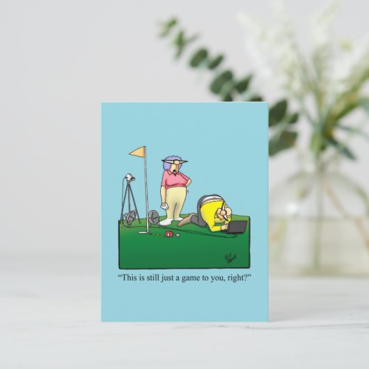 Hilarische Golf Humor Briefkaart (Staand voorkant)